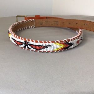 Native American leather beaded belt